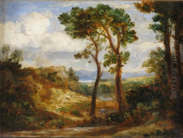 Highland Landscape Oil Painting by John, Rev. Thomson Of Duddingston