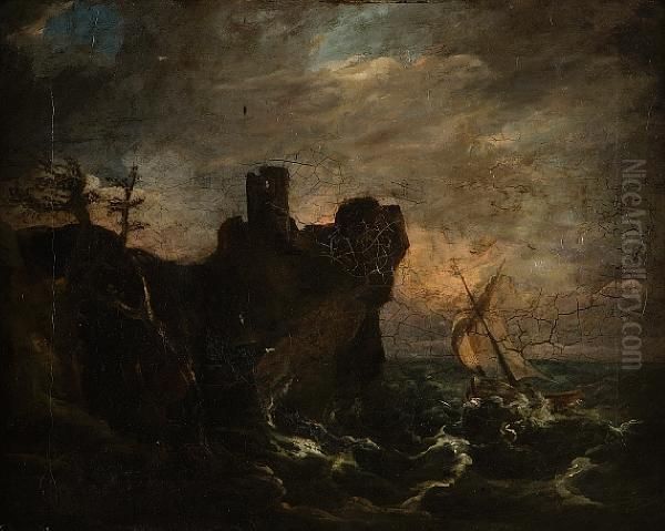 Storm At Sea Oil Painting by John, Rev. Thomson Of Duddingston