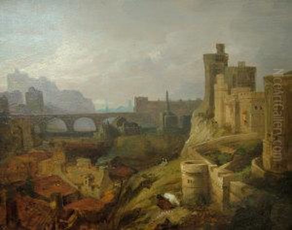 Edinburgh Castle Oil Painting by John, Rev. Thomson Of Duddingston