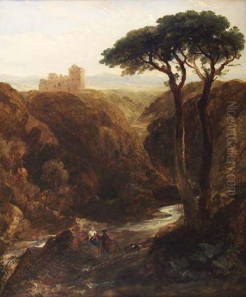 Crichton Castle Oil Painting by John, Rev. Thomson Of Duddingston