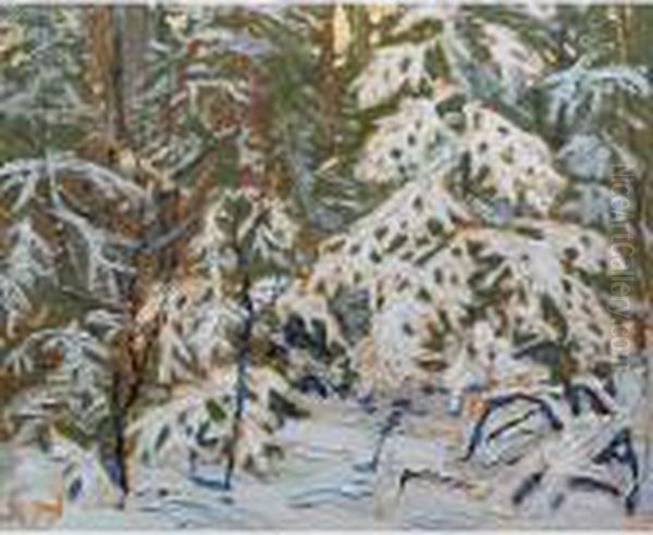 Winter Morning Oil Painting by Tom Thomson