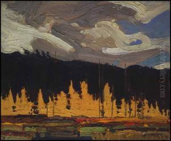 Tamarack Swamp (sketch #5) Oil Painting by Tom Thomson