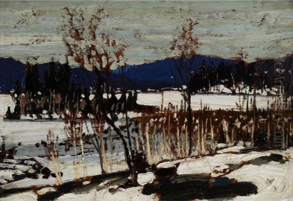 Winter Thaw Oil Painting by Tom Thomson