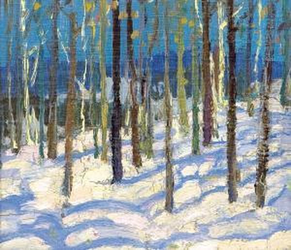 Winter Trees Oil Painting by Tom Thomson