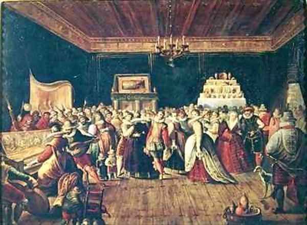 A Ball Oil Painting by Frans I Francken