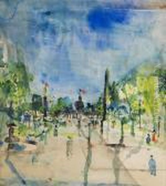 Avenue Des Invalides Oil Painting by Wilhelm Thony