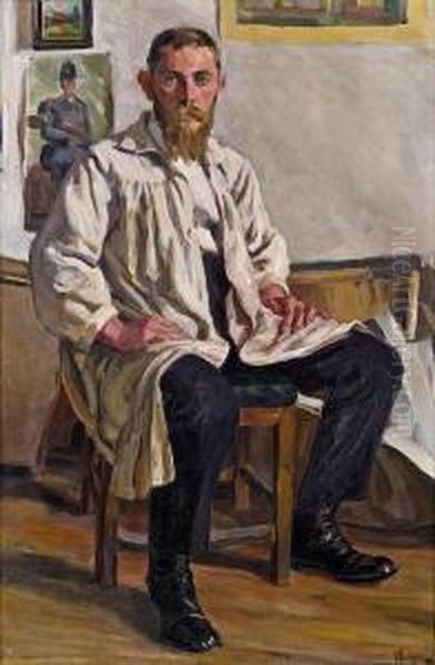 Portrait Of Thony's Professor Oil Painting by Wilhelm Thony