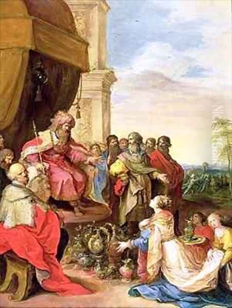 Solomon and the Queen of Sheba Oil Painting by Frans I Francken