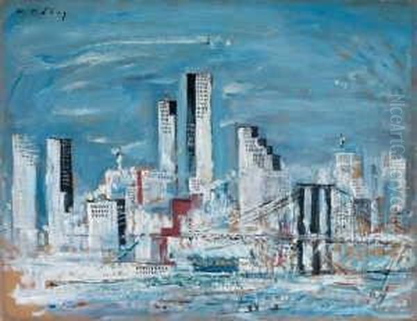 The Brooklyn Bridge Oil Painting by Wilhelm Thony