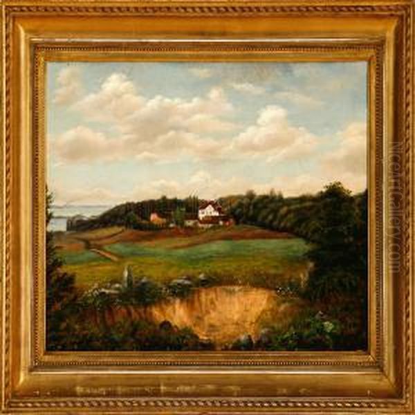 Danish Landscape With A View To Pedersgaard Manor Oil Painting by Anton Erik Ch. Thorenfeld