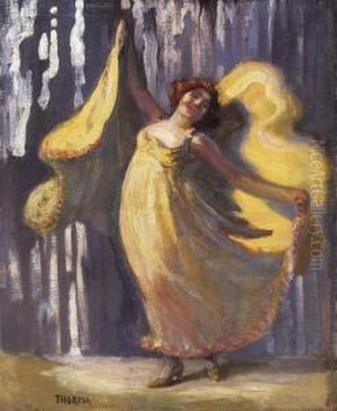 Dancer Oil Painting by Janos Thorma