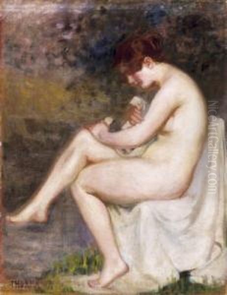 After Bath Oil Painting by Janos Thorma