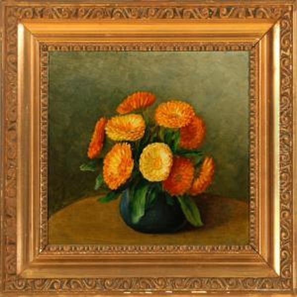 Two Still Lifes With Flowers On A Table Oil Painting by Emmy Marie Caroline Thornam