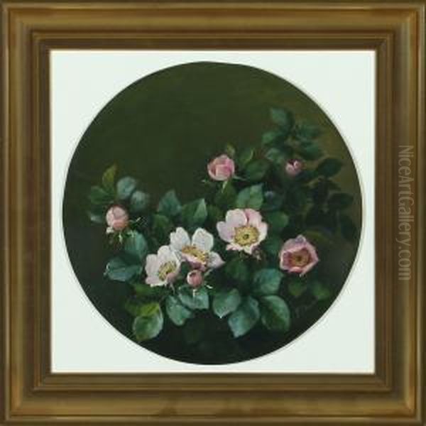 Pink Flowers Oil Painting by Emmy Marie Caroline Thornam