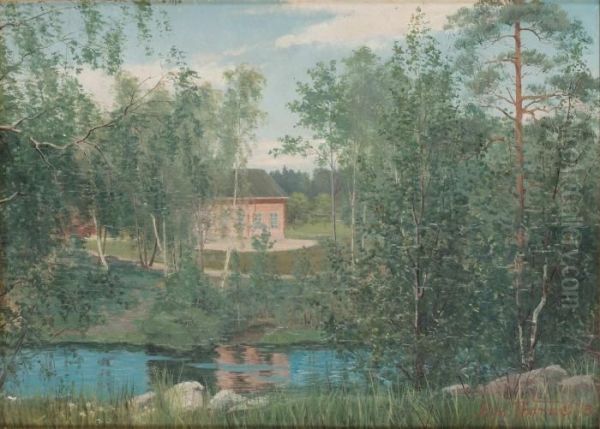 Landskap Med Back Oil Painting by Alfred Thorne