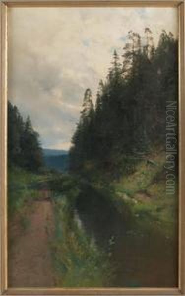 Skogsback Oil Painting by Alfred Thorne