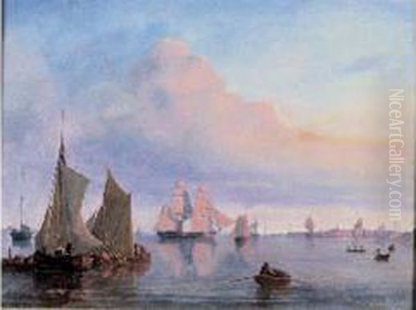 Les Bateaux Dans Le Port Oil Painting by Alfred Thorne