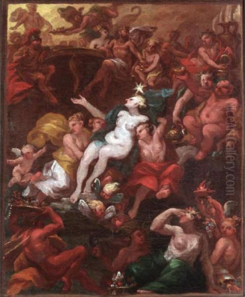 The Gods Of Olympus Oil Painting by Sir James Thornhill