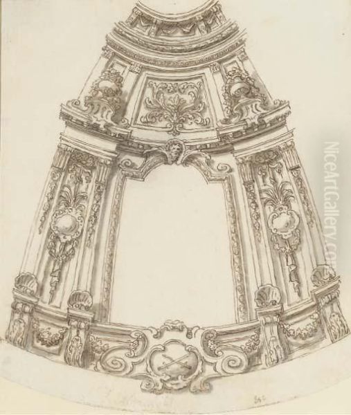 Design For A Rotunda Oil Painting by Sir James Thornhill