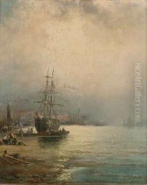 'low Tide - Scarborough'; 'rye - Sussex' Oil Painting by Hubert Thornley