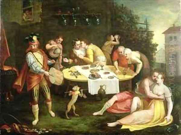 A Banquet of Love Oil Painting by Frans, the elder Floris