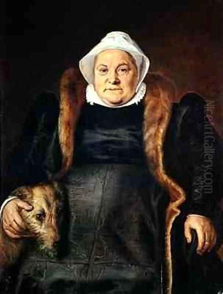 Portrait of an Elderly Woman or The Falconers Wife Oil Painting by Frans, the elder Floris