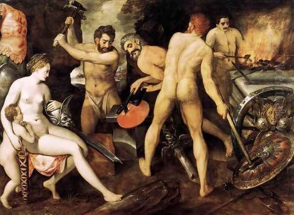 Venus at Vulcan's Forge Oil Painting by Frans, the elder Floris