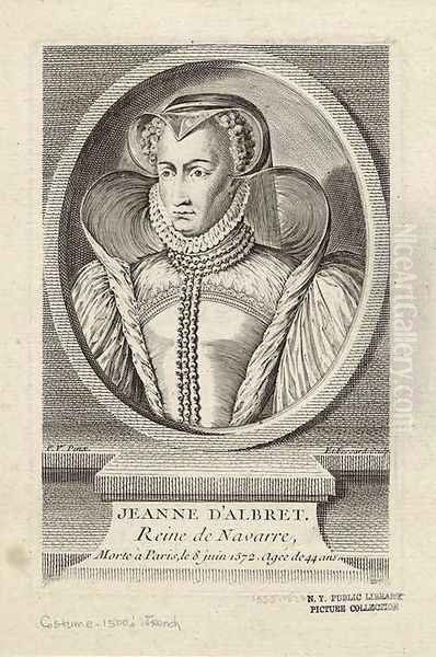 Jeanne d'Albret, Queen of Navarre Oil Painting by Etienne Fessard