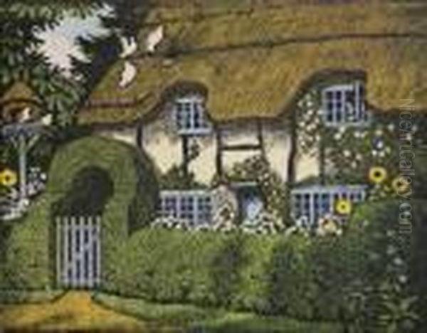 Ten Copies Of Old Thatch Oil Painting by John Hall Thorpe