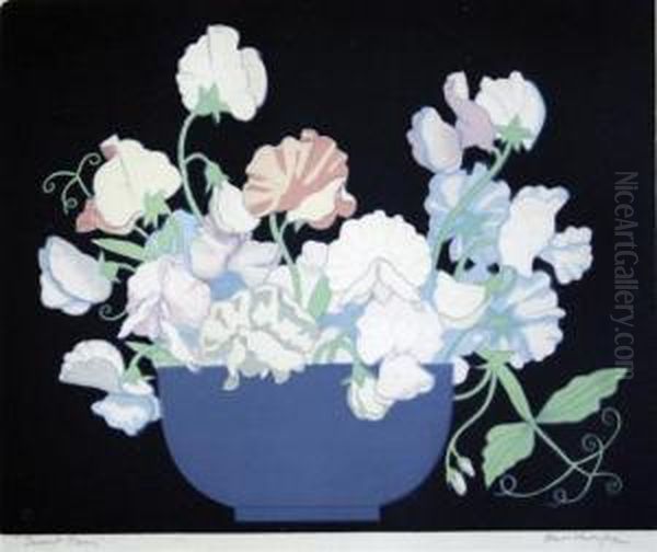 Sweet Peas Oil Painting by John Hall Thorpe