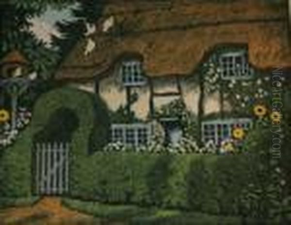 Old Thatch Oil Painting by John Hall Thorpe