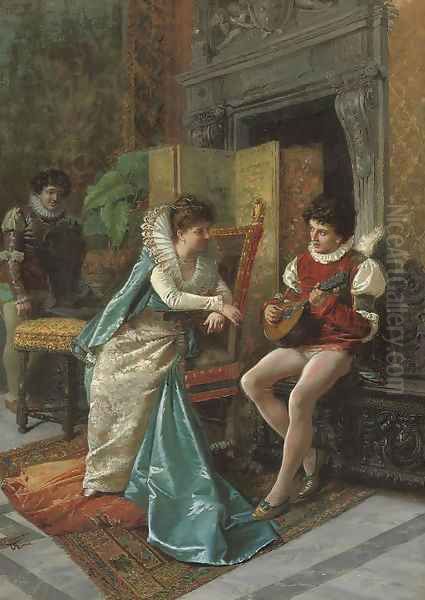 The recital Oil Painting by Salvatore Frangiamore