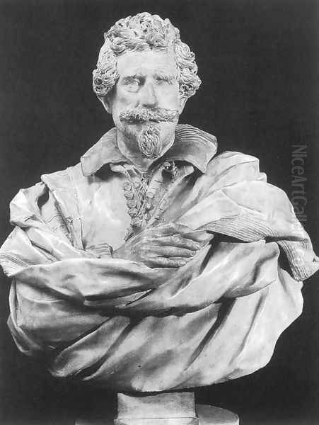 Bust of Michelangelo Buonarroti the Younger Oil Painting by Giuliano Finelli