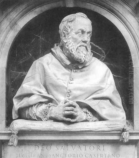 Bust of Cardinal Giulio Antonio Santorio Oil Painting by Giuliano Finelli