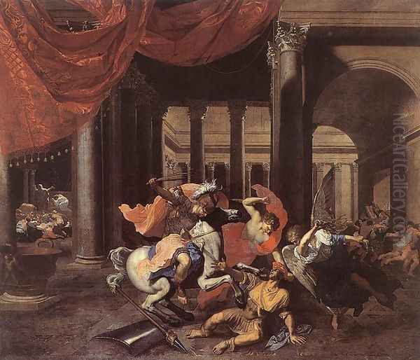 Heliodorus Driven from the Temple 1658-62 Oil Painting by Bertholet Flemal