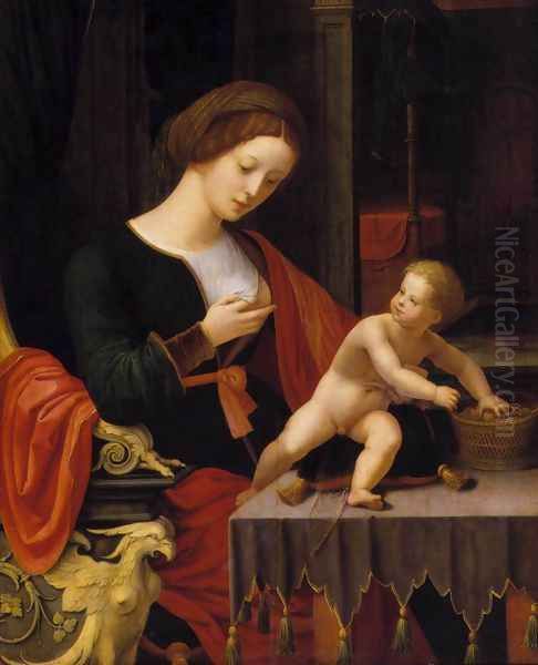 Virgin and Child Oil Painting by Master of Female Half-Figures