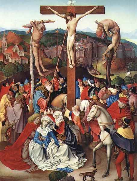 Crucifixion 1496 Oil Painting by Rueland the Younger Frueauf