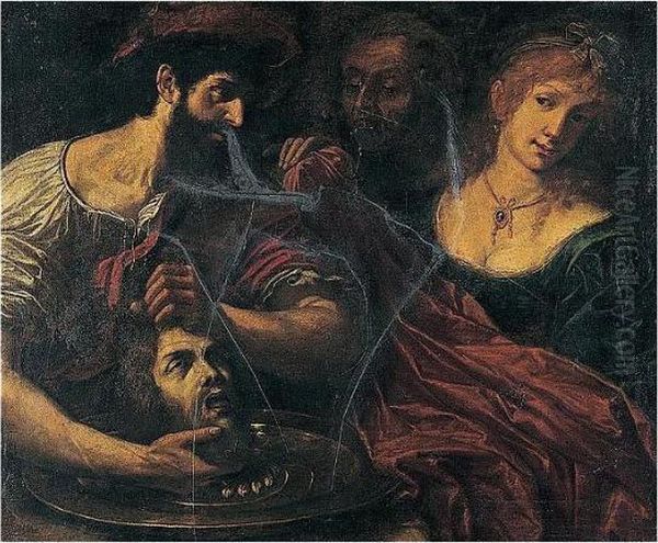 Salome With The Head Of Saint John The Baptist Oil Painting by Alessandro Tiarini