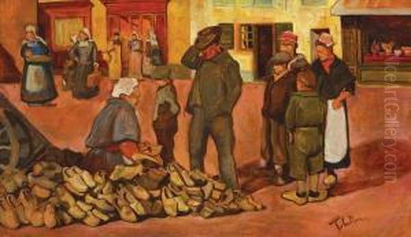 The Shoe Sale Oil Painting by Erno Tibor