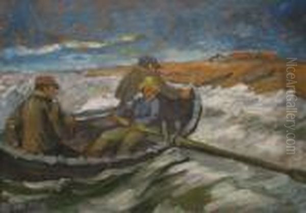 Pescari Bretoni Oil Painting by Erno Tibor