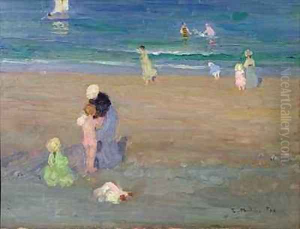 The Beach Trouville Oil Painting by Emanuel Phillips Fox