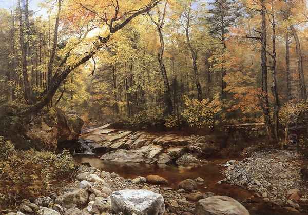 Brook in Autumn, Keene Valley, Adirondacks Oil Painting by John Lee Fitch