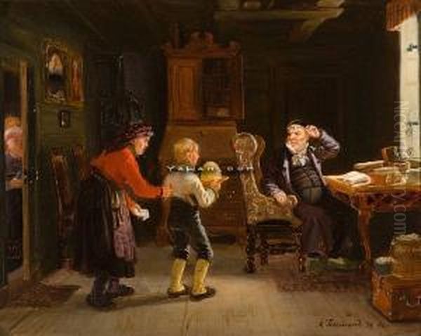 Anmeldelse Til Konfirmasjon Oil Painting by Adolphe Tidemand