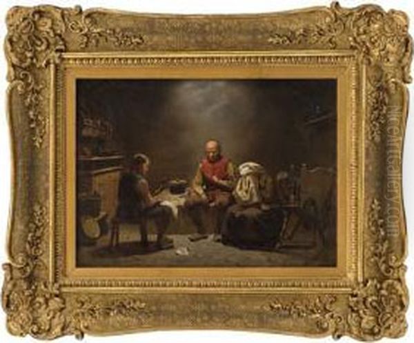 Sad News1848 Oil Painting by Adolphe Tidemand