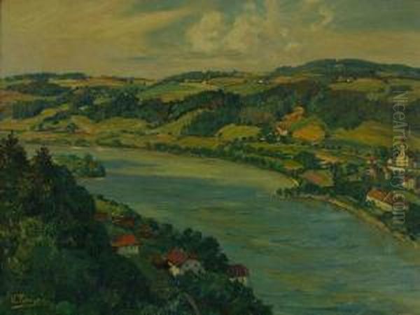 Tiedjen, Willy. Hamburg - Munchen. Landschaft An Derlahn Oil Painting by Willy Tiedjen