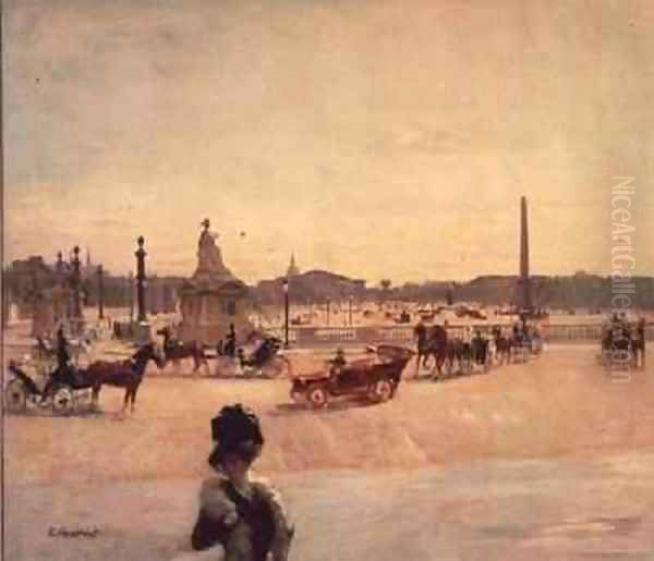 Place de la Concorde Paris Oil Painting by Georges Fraipont