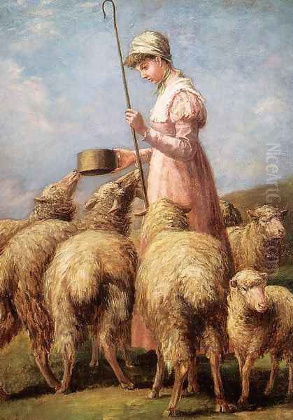 Shepherdess 1889 Oil Painting by Anna Chamberlain Freeland