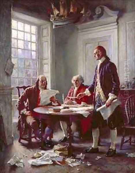 Writing the Declaration of Independence in 1776 Oil Painting by Jean-Leon Gerome Ferris