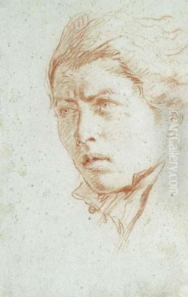 The Head Of Young Man Oil Painting by Lorenzo Baldissera Tiepolo