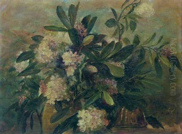 Rhododendrons Oil Painting by Louis Comfort Tiffany